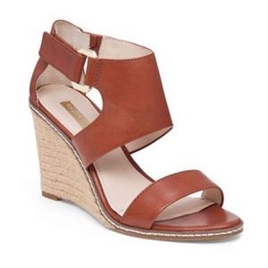 Genuine leather Louise wedge sandals.